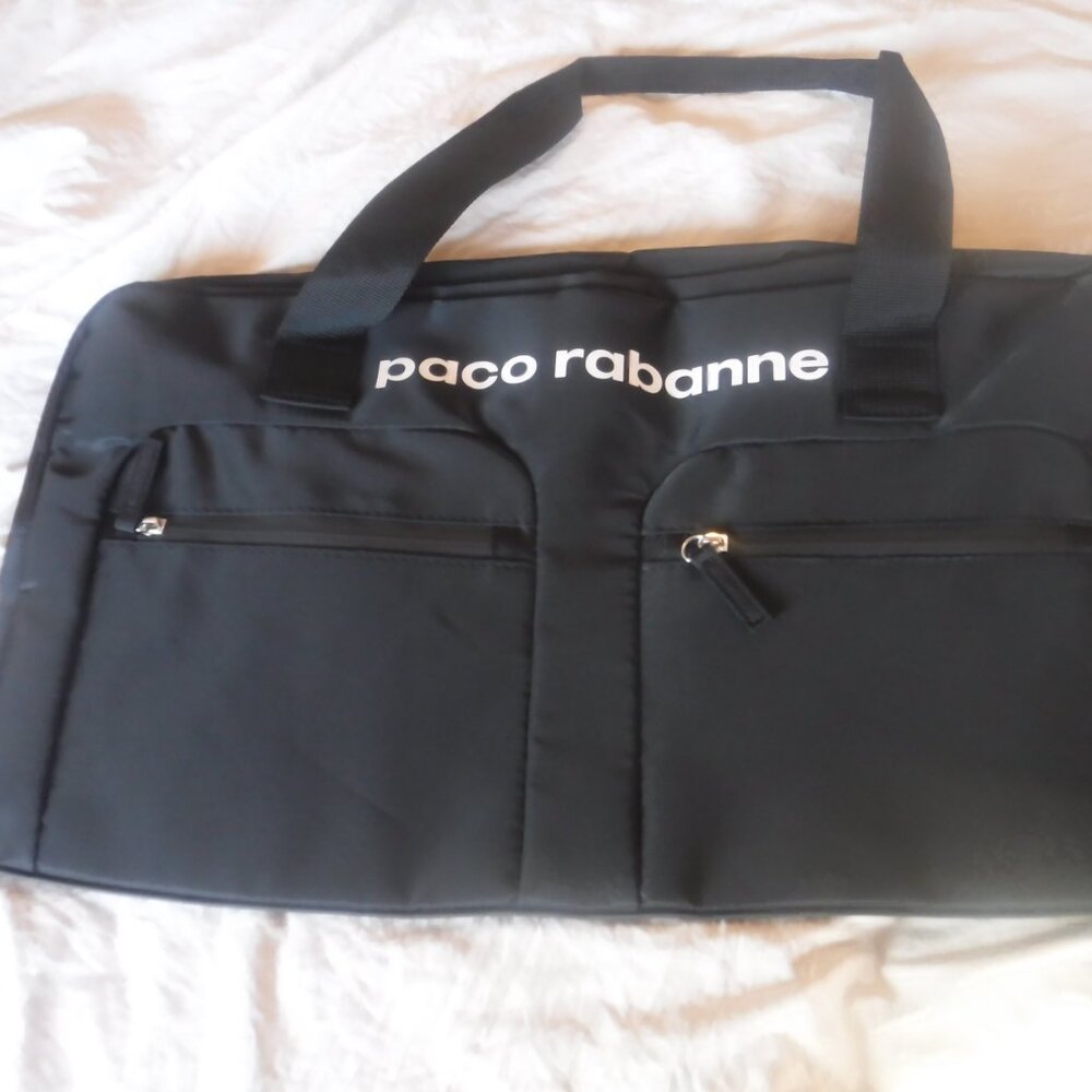 PACO RABANNE INVICTUS BLACK TRAVEL CARRY ON DUFFLE SPORT WEEKEND BAG NEW
